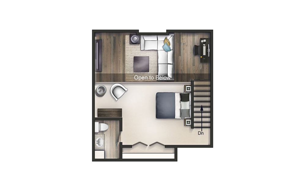 The Neutra - 3 bedroom floorplan layout with 2 baths and 1335 square feet. (Floor 3)