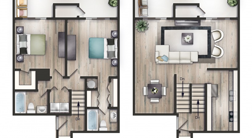 The Lautner II - Newly Renovated 2BD, 2BA 1250 sf at Lofts at North Hills Apartments in Raleigh, NC 