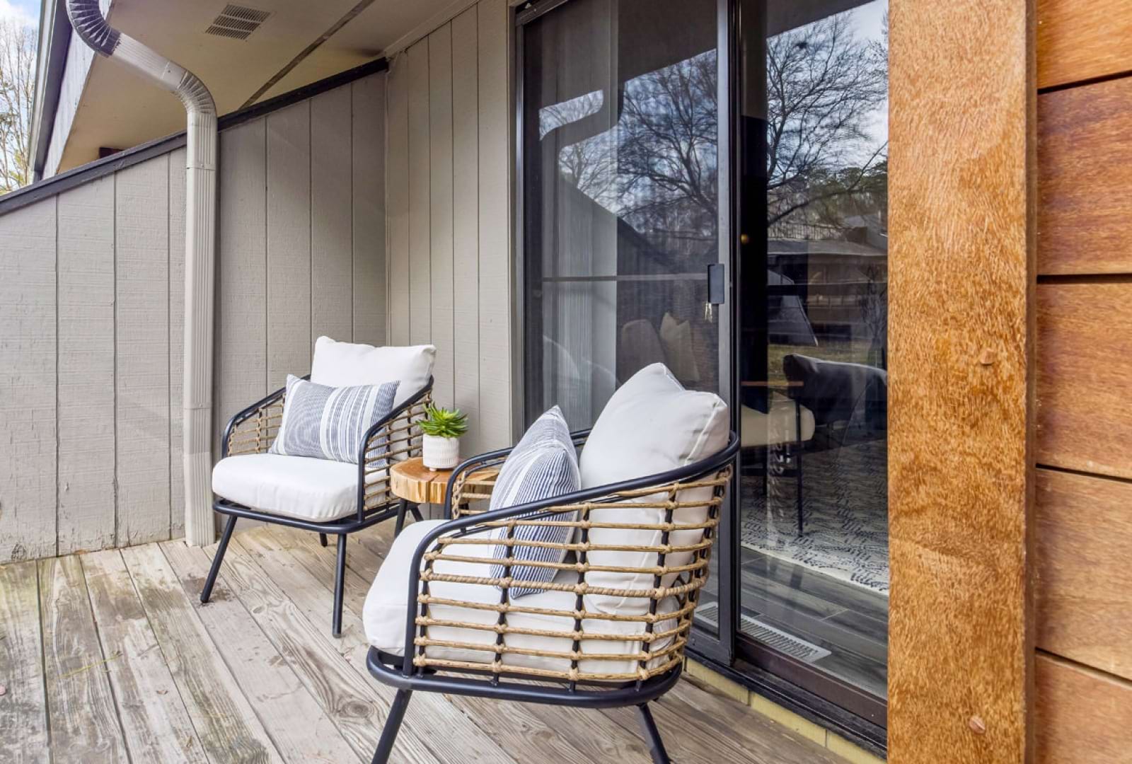 Sun-lit private balcony at Lofts at North Hills Apartments in Raleigh, NC 